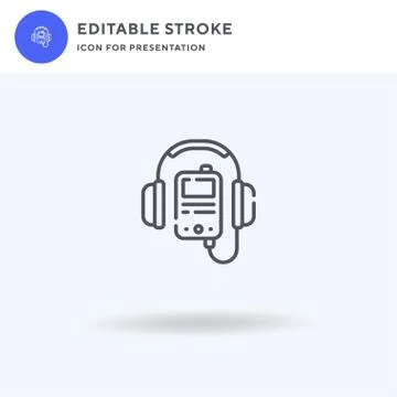 Audio Guide icon vector, filled flat sign, solid pictogram isolated on white, Illustrazione stock