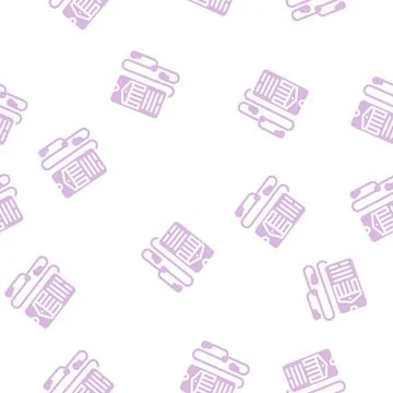 Audio guide museum glyph vector seamless pattern Stock Illustration