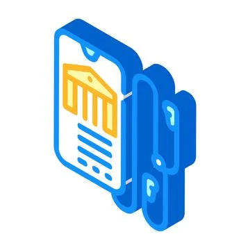 Audio guide museum isometric icon vector illustration Stock Illustration