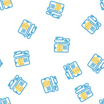 Audio guide museum vector seamless pattern Stock Illustration