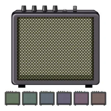 Audio guitar amplifier cartoon vector graphic Stock Illustration