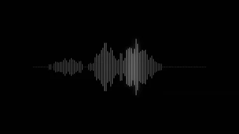 Audio Hairline Burst Waveform Visualizer Mono White On Black Video stock 342759909