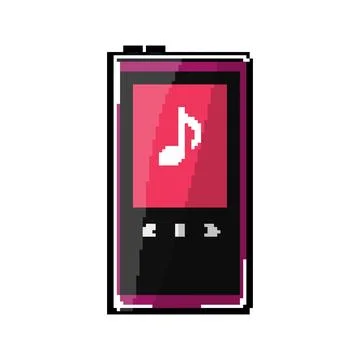 Audio hifi mp3 player pixel art vector illustration Stock Illustration