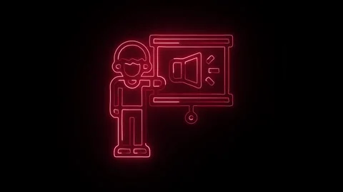 Audio Icon Isolated on Black Background Sound Media Graphic Animation Stock-Footage 331736606