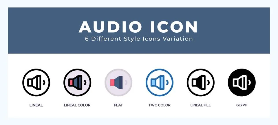 Audio icon set. Design elements for logo Stock Illustration