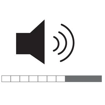 Audio icon on white background. Speaker sign. Volume Icon black symbol. Stock Illustration
