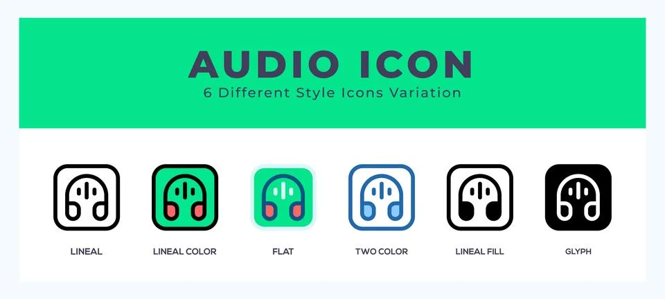 Audio icons set of simple vector illustration. 스톡 일러스트