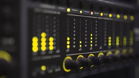 Audio indicator on the music processor, home studio Stock Footage 107433285