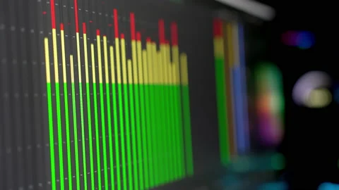 Audio Indicators On A Computer Screen Stock Footage 235783892