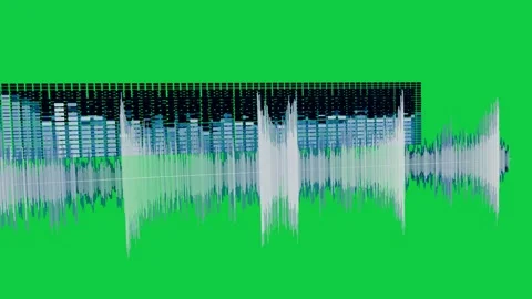 On audio input audio visualizer growing left and pulsing on transparent canvas, Stock Footage 341869534