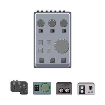 Audio interface producing electronic music equipment sound 스톡 일러스트