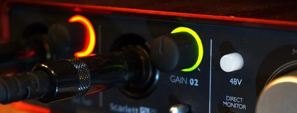 An Audio Interface in a Recording Studio Foto stock