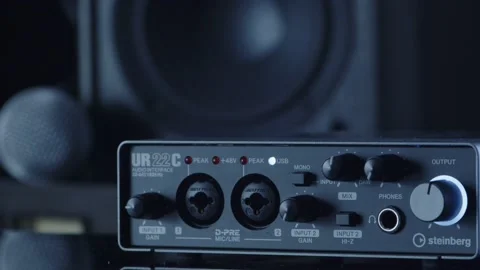 Аudio interface sound card Video stock 164929512