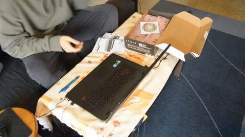 Audio Interface Taken Out Of The Box Stock Footage 66443376