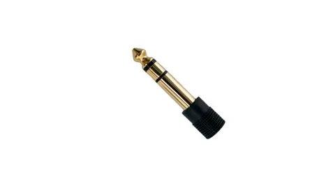 Audio jack adapter. Gold Stock Photos
