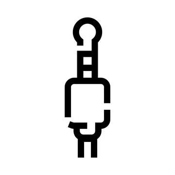 Audio jack cable connection plug line icon Stock Illustration