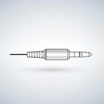 Audio jack with cable Illustrazione stock