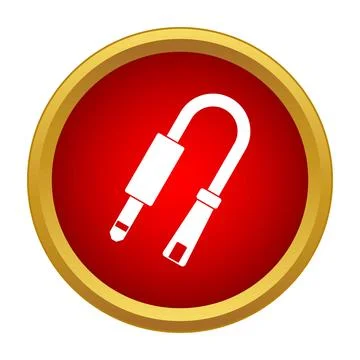 Audio jack cable plug icon connecting music sound Stock Illustration