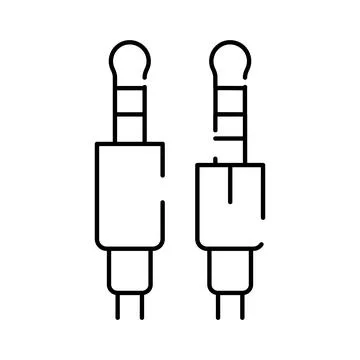 Audio jack cable plugs connecting sound equipment icon Stock Illustration