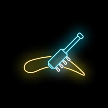 Audio jack connection neon glow icon Stock Illustration