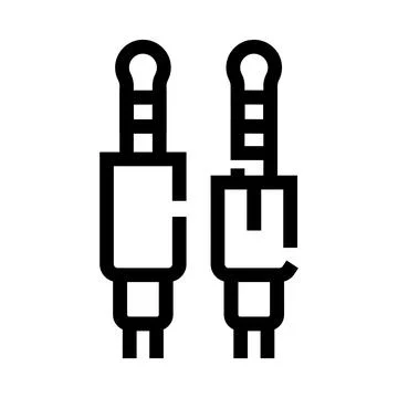 Audio jack connection plug for electronic devices 스톡 일러스트