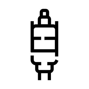 Audio jack connection plug technology outline icon Stock Illustration