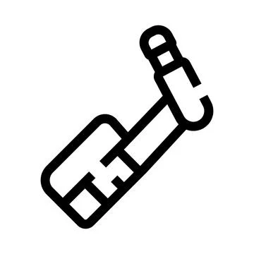 Audio jack connector line icon for sound technology Stock Illustration