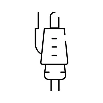Audio jack connector power line art icon Stock Illustration