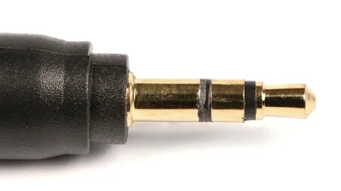 Audio jack, headphone jack, isolated on a white background. Stock Footage 249949439