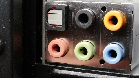 Audio Jack Headpones Plug In Macro Closeup Stock Footage 84900304