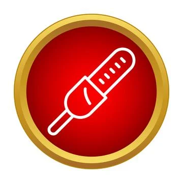 Audio jack icon red circle button multimedia Stock Illustration