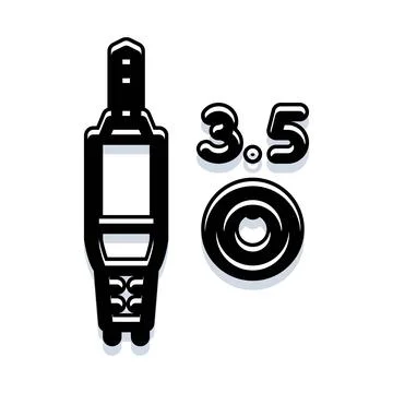Audio jack plug and socket 3.5 mm symbol Illustrazione stock