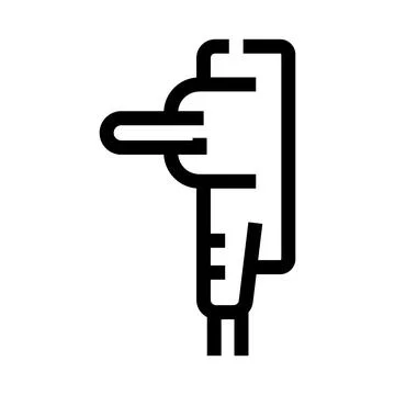 Audio jack plug connecting to a listening device Stock Illustration