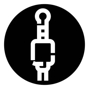 Audio jack plug connection black and white icon 스톡 일러스트