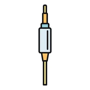 Audio jack plug connector supplying sound signal Stock Illustration