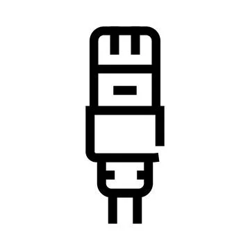 Audio jack plug connector technology line icon Stock Illustration