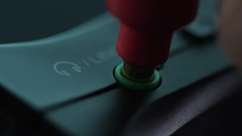 Audio Jack Plugged into Sound Device Line Out. Stock Footage 265246415