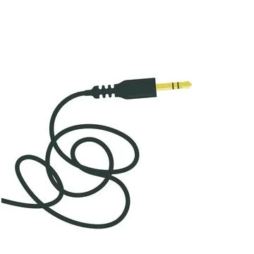 Audio jack with tangled cable vector illustration design template Illustrazione stock