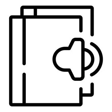 Audio learning icon outline vector. Online education Stock Illustration
