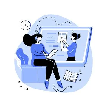 Audio lecture isolated cartoon vector illustrations. Stock Illustration