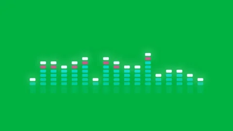 Audio Led Equalizer Columns Visualizer Gold Lux Green Screen Stock Footage 342759788