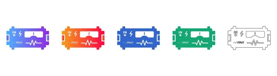 Audio Level Meter and Spectrum Analyzer Illustration Set Stock Illustration