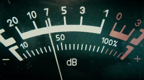 Audio level meter on the old reel tape recorder, close-up Stock Footage