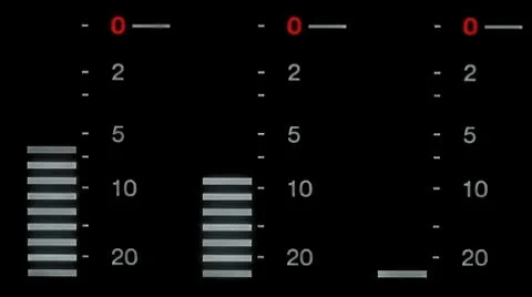 Audio level meter of professional tape recorder Stock Footage 8962332