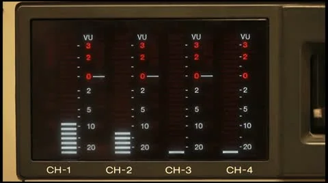 Audio level meter of professional tape recorder Stock Footage 8962604