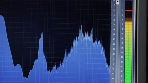 Audio levels metering frequency equalizer plugin Stock-Footage 74395619