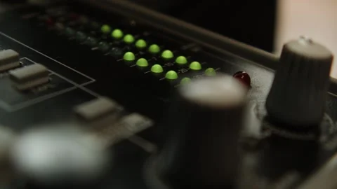Audio Levels on Mixing Board Stock Footage 286951230
