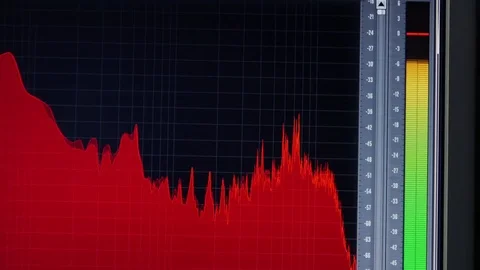 Audio levels software plugin working on a workstation studio PC Stock Footage
