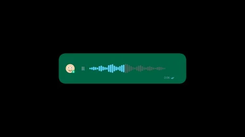 Audio message playback animation with sound wave graphic Vídeo Stock 346540075