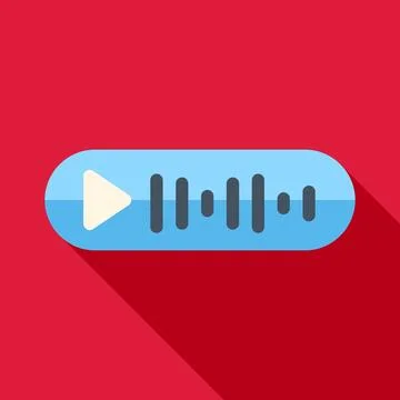Audio message player showing waveform and play button Stock Illustration